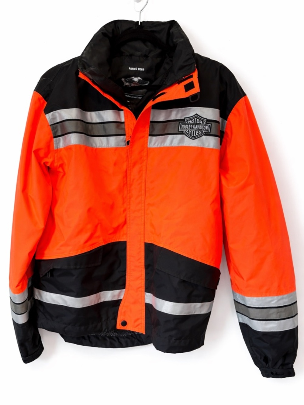 Harley-Davidson Orange and Black Reflective Men's Raincoat